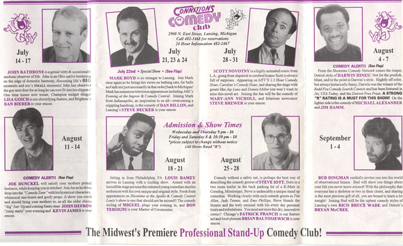 Connxtions Comedy Club flyer